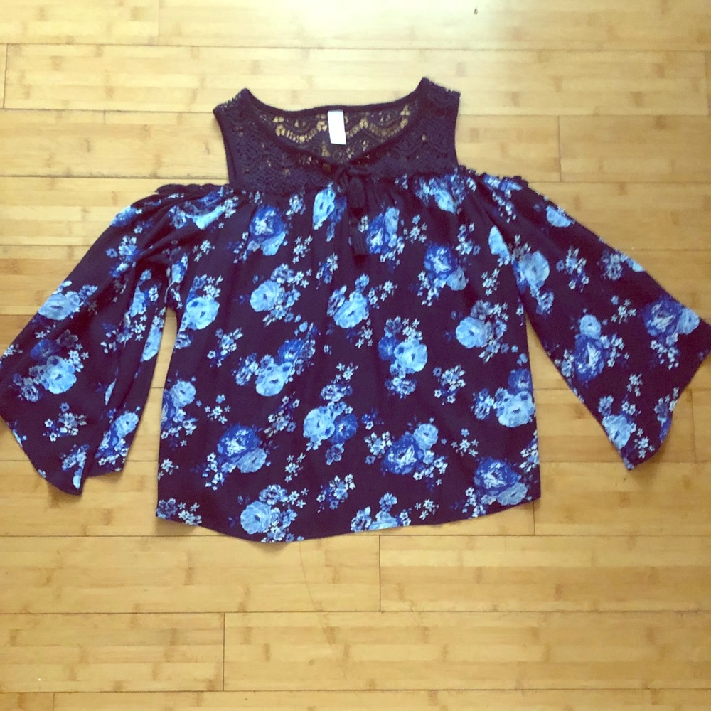 Justice Cold Shoulder Boho Blouse- Size 14/16